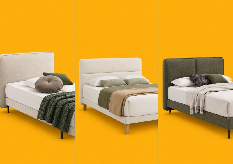 NextBed Pure Kopfteildesigns, Stoffe und Farben